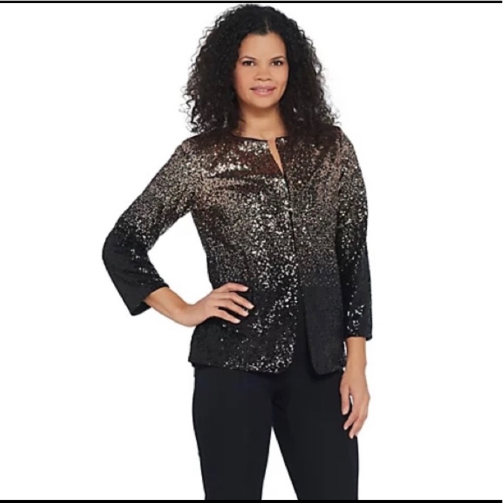 Bob Mackie Ombré Sequin Jacket Size M